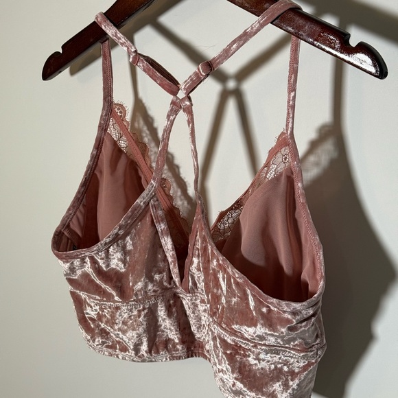 Aerie Pink Velvet Lacey Bralette - Picture 10 of 10
